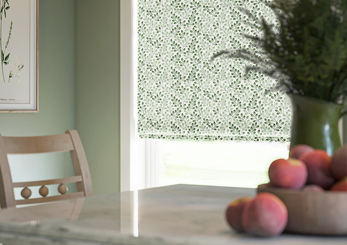 Fitzrovia Print, Subtle Greens - Twist&Fit Roman Blind - Image 5